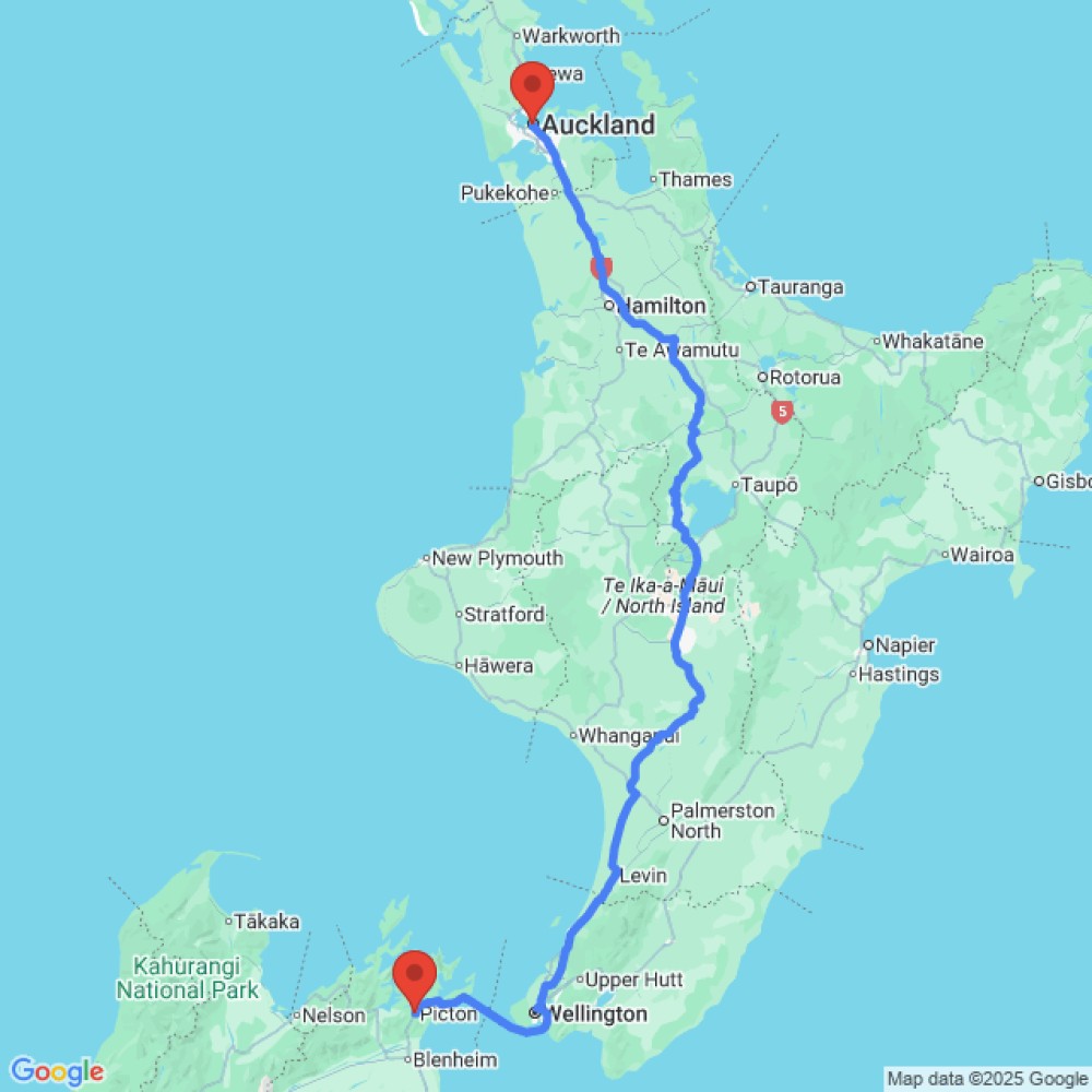 Trip between Auckland and Picton
