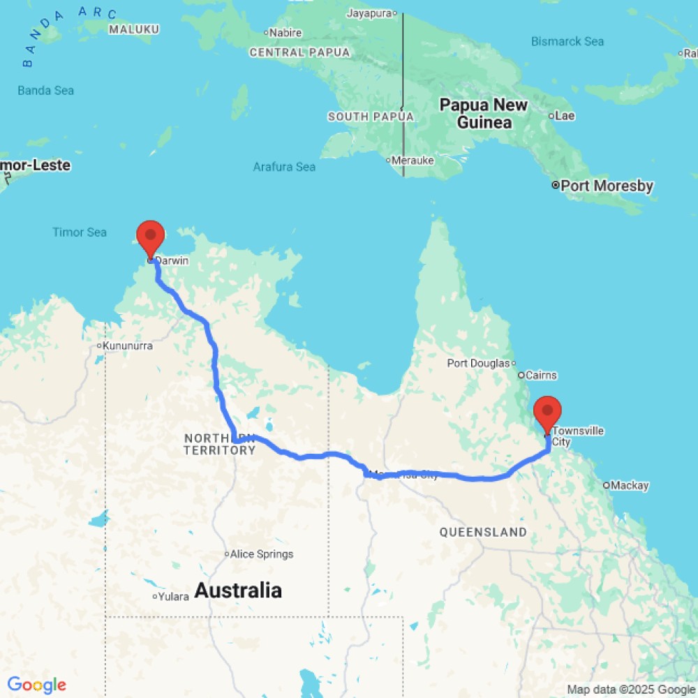 Trip between Townsville and Darwin