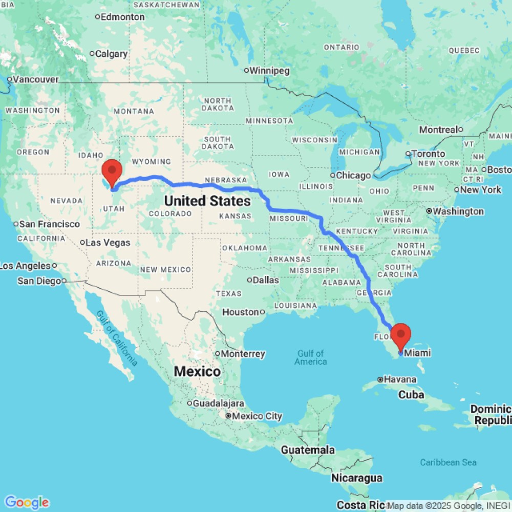 Trip between Miami and Salt Lake City