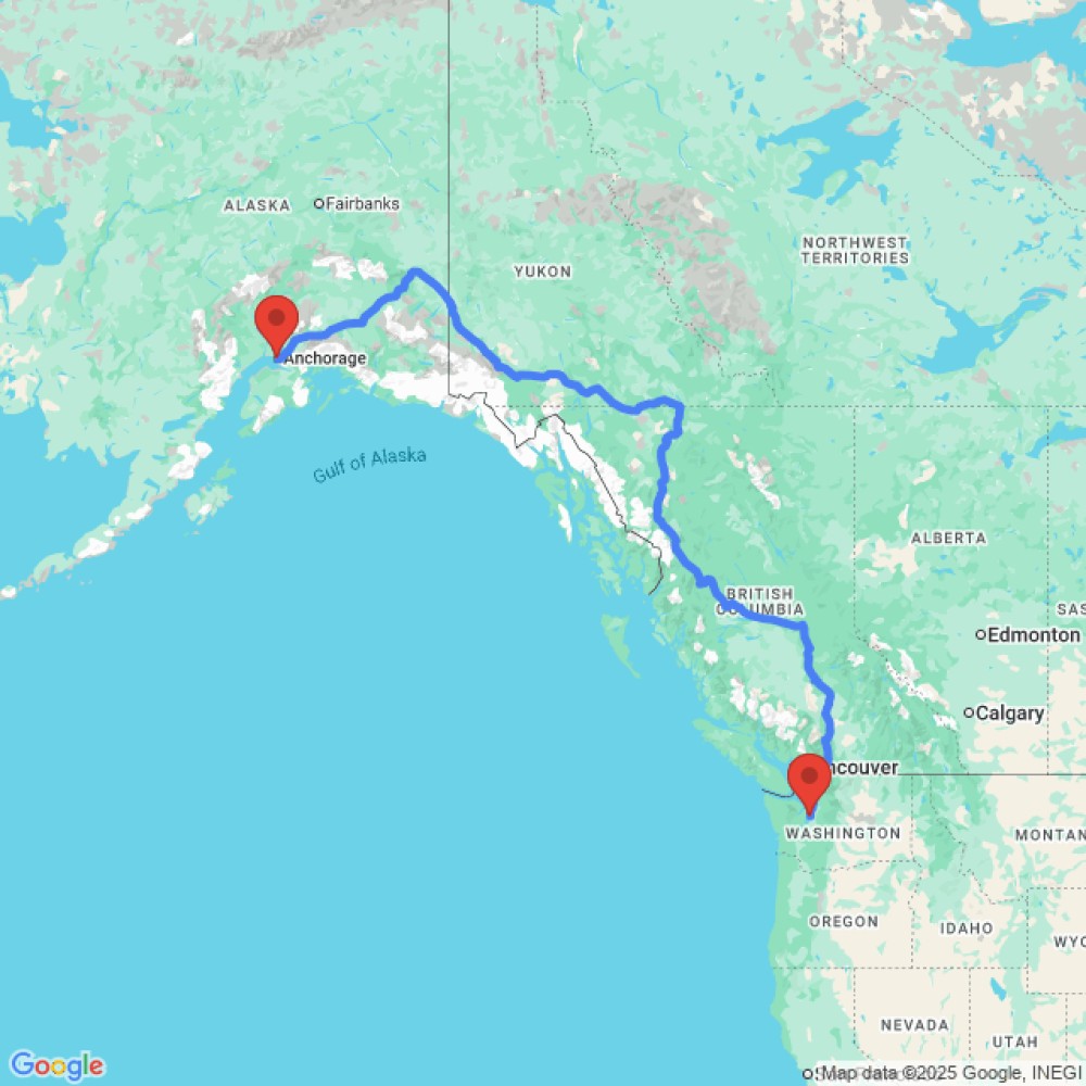 Trip between Seattle and Anchorage