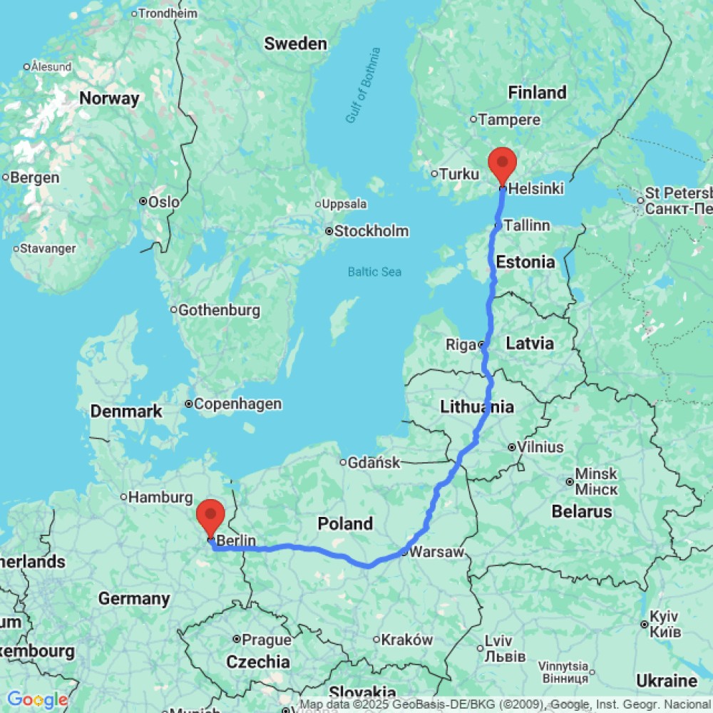 Trip between Berlin and Helsinki
