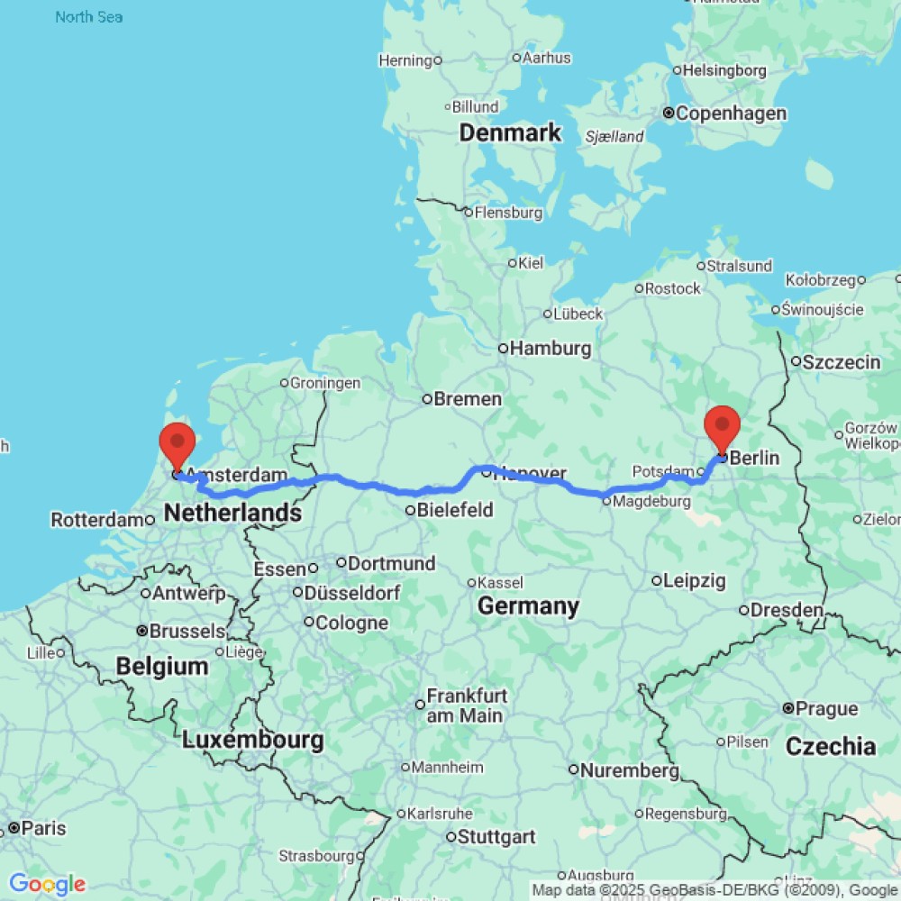 Trip between Berlin and Amsterdam