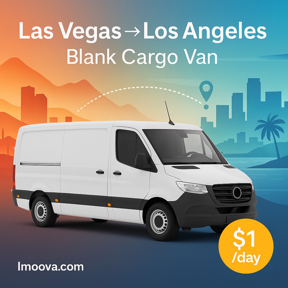 Blank Cargo Van available for relocation from Las Vegas to Los Angeles