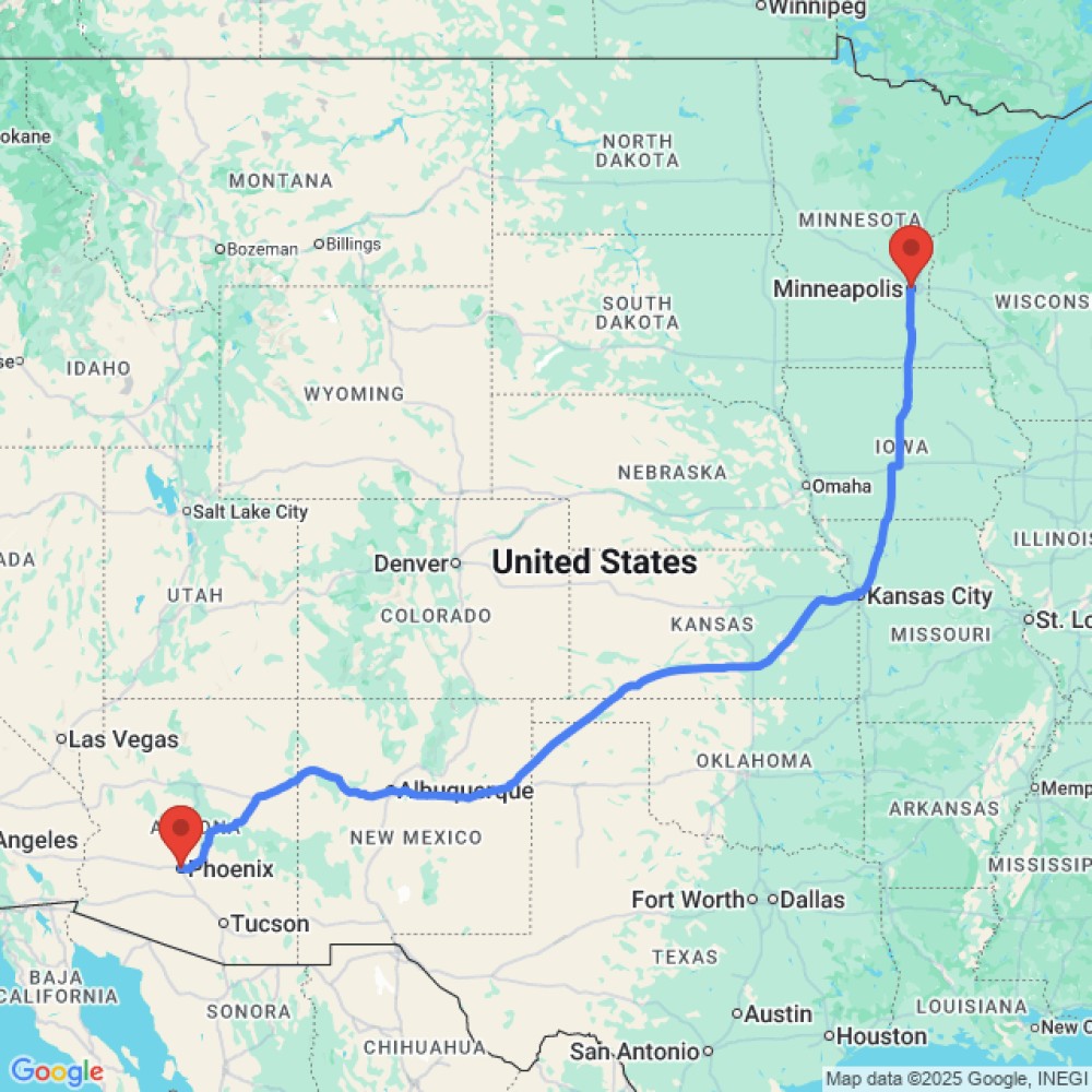 Trip between Minneapolis and Phoenix