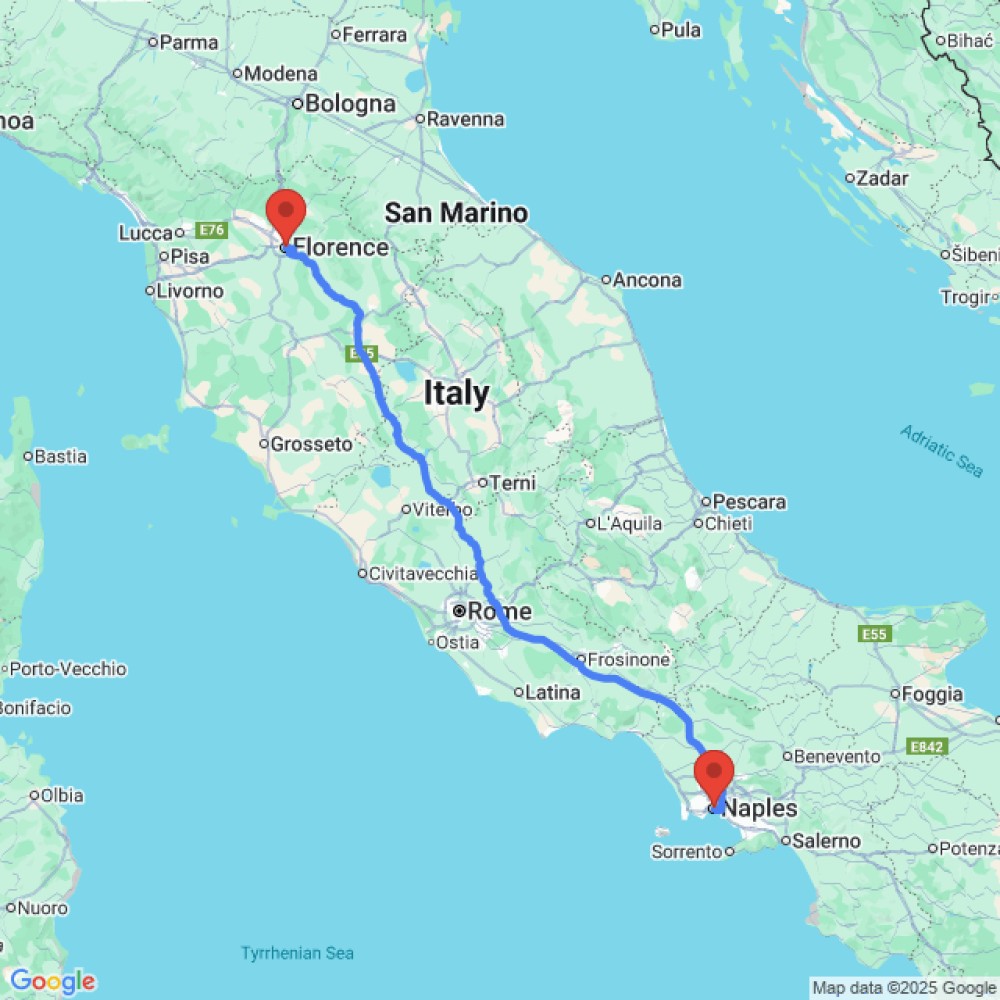 Trip between Florence and Naples