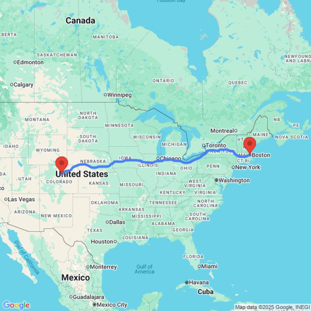 Trip between Denver and Boston
