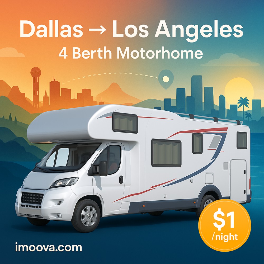 4 Berth Motorhome available for relocation from Dallas to Los Angeles