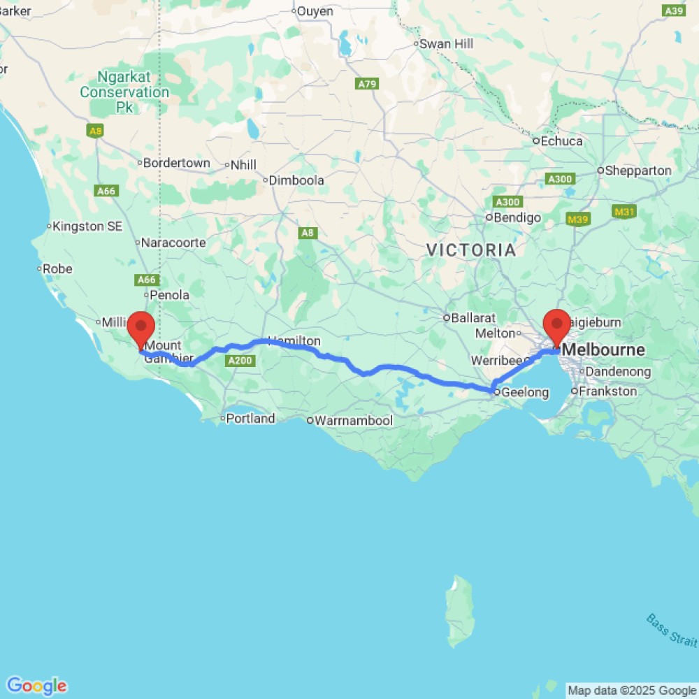 Trip between Melbourne and Mt Gambier
