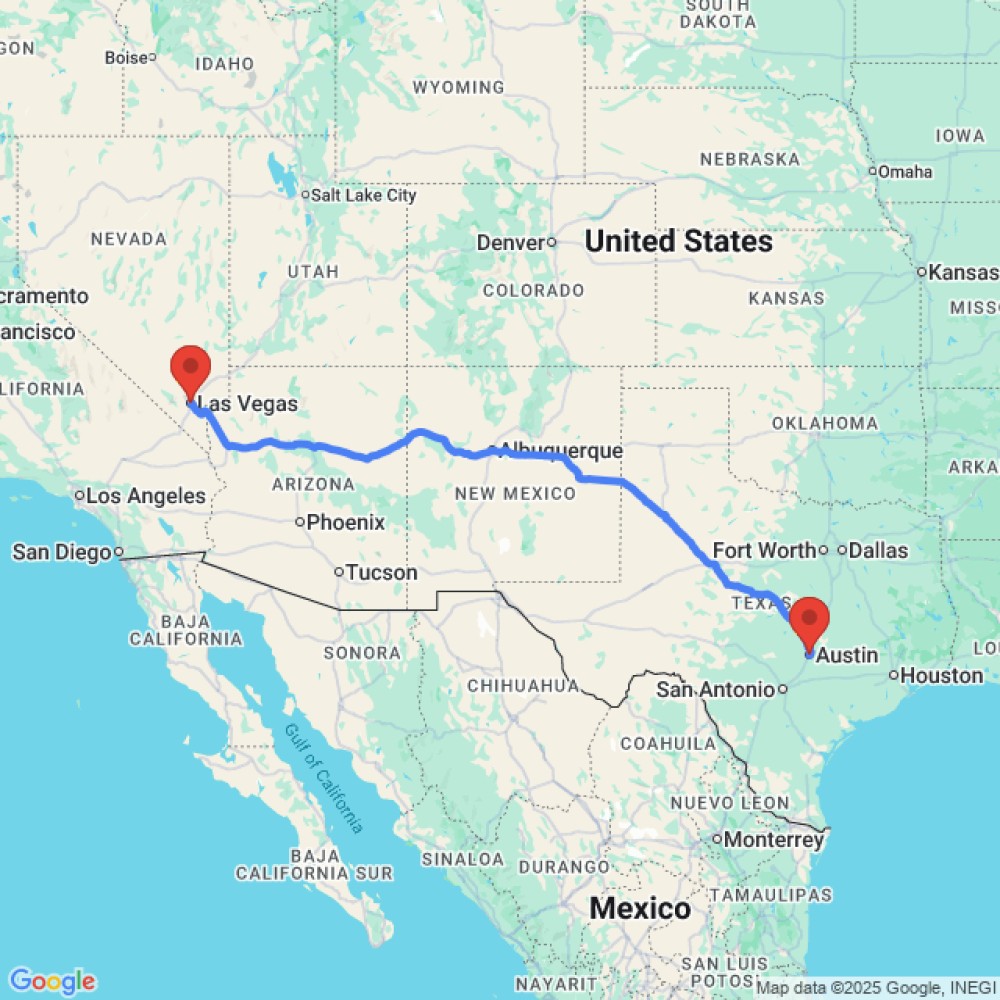 Trip between Austin and Las Vegas