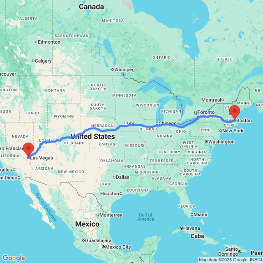 Trip between Las Vegas and Boston