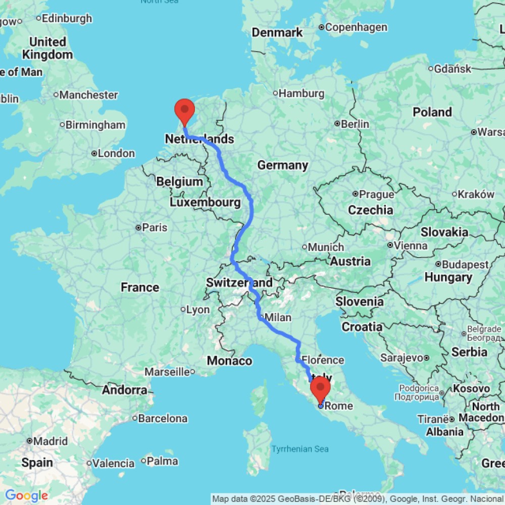 Trip between Rome and Amsterdam