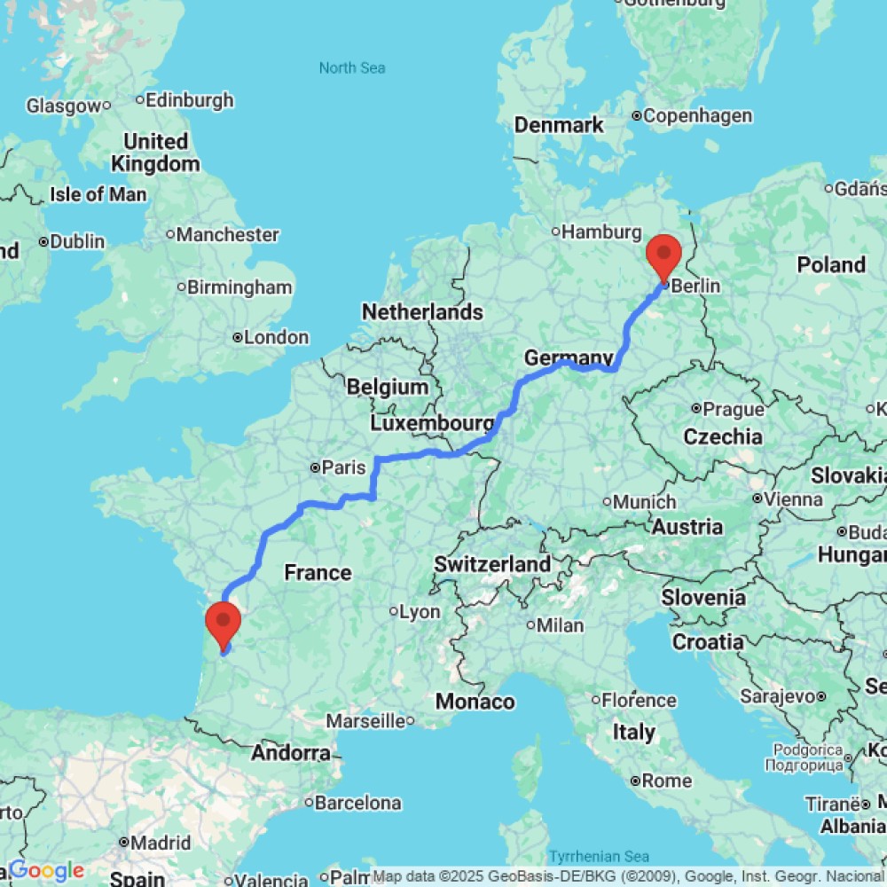 Trip between Berlin and Bordeaux