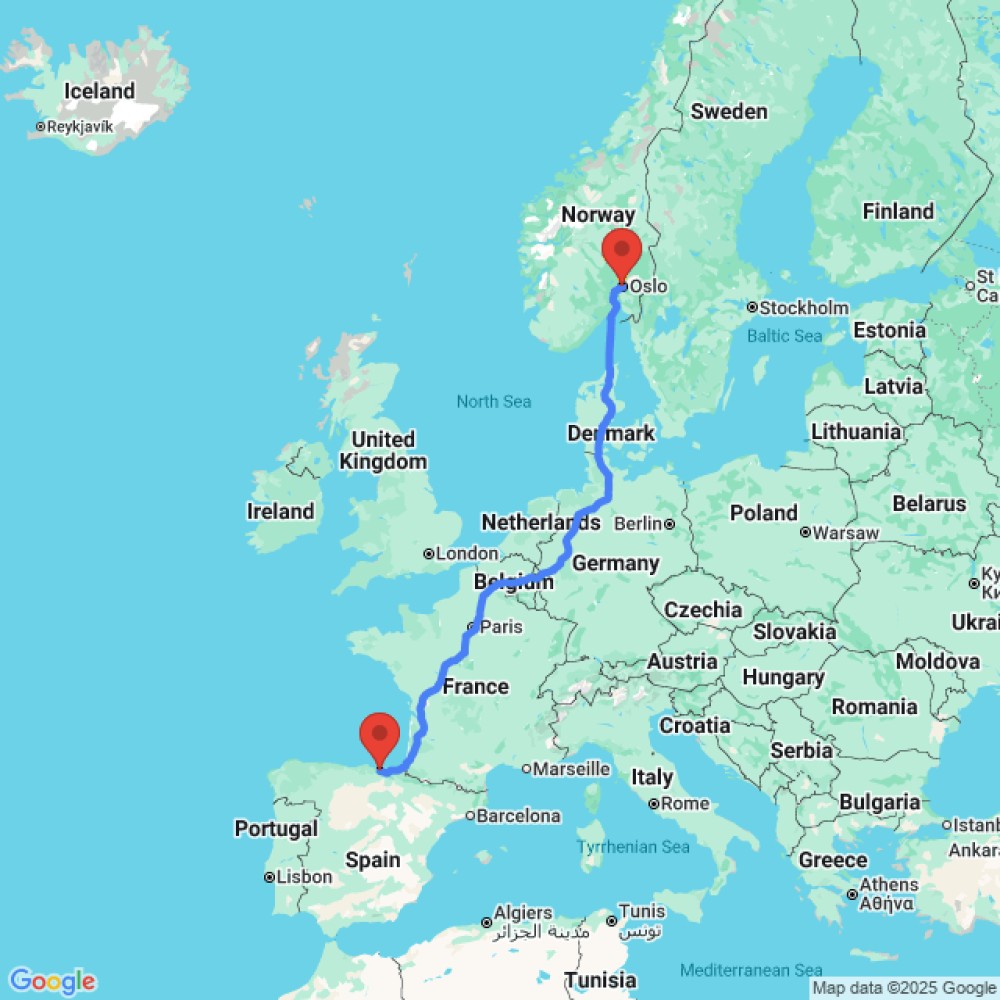 Trip between Bilbao and Oslo