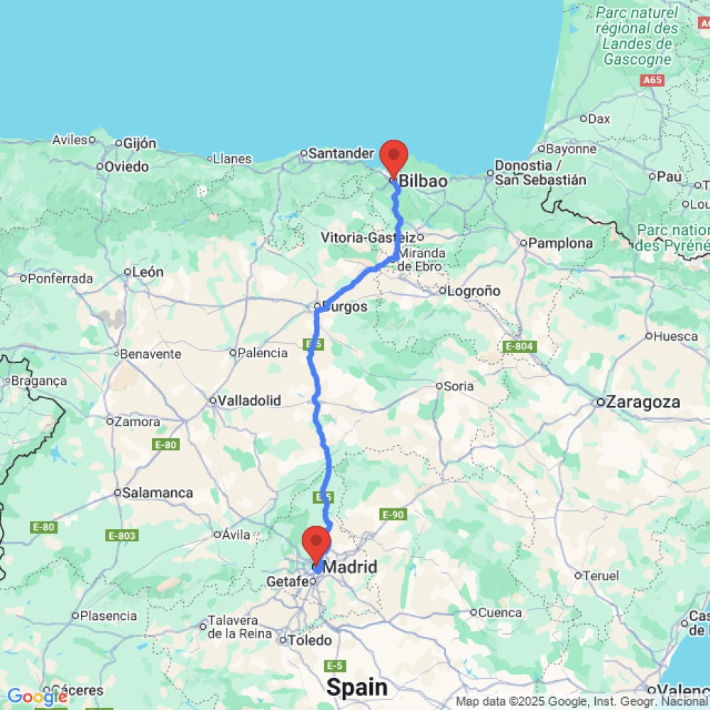 Trip between Bilbao and Madrid
