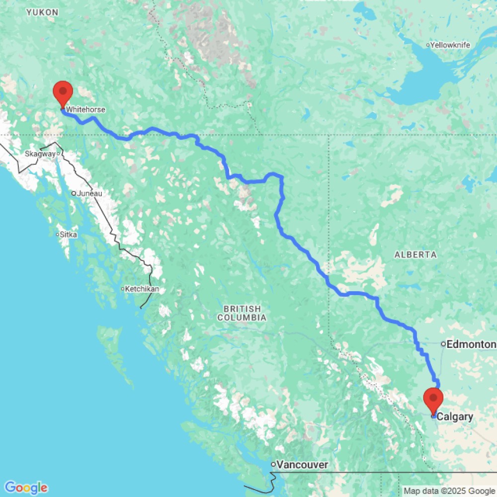 Trip between Whitehorse and Calgary