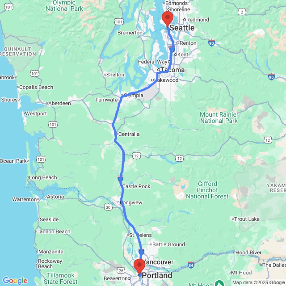 Trip between Seattle and Portland