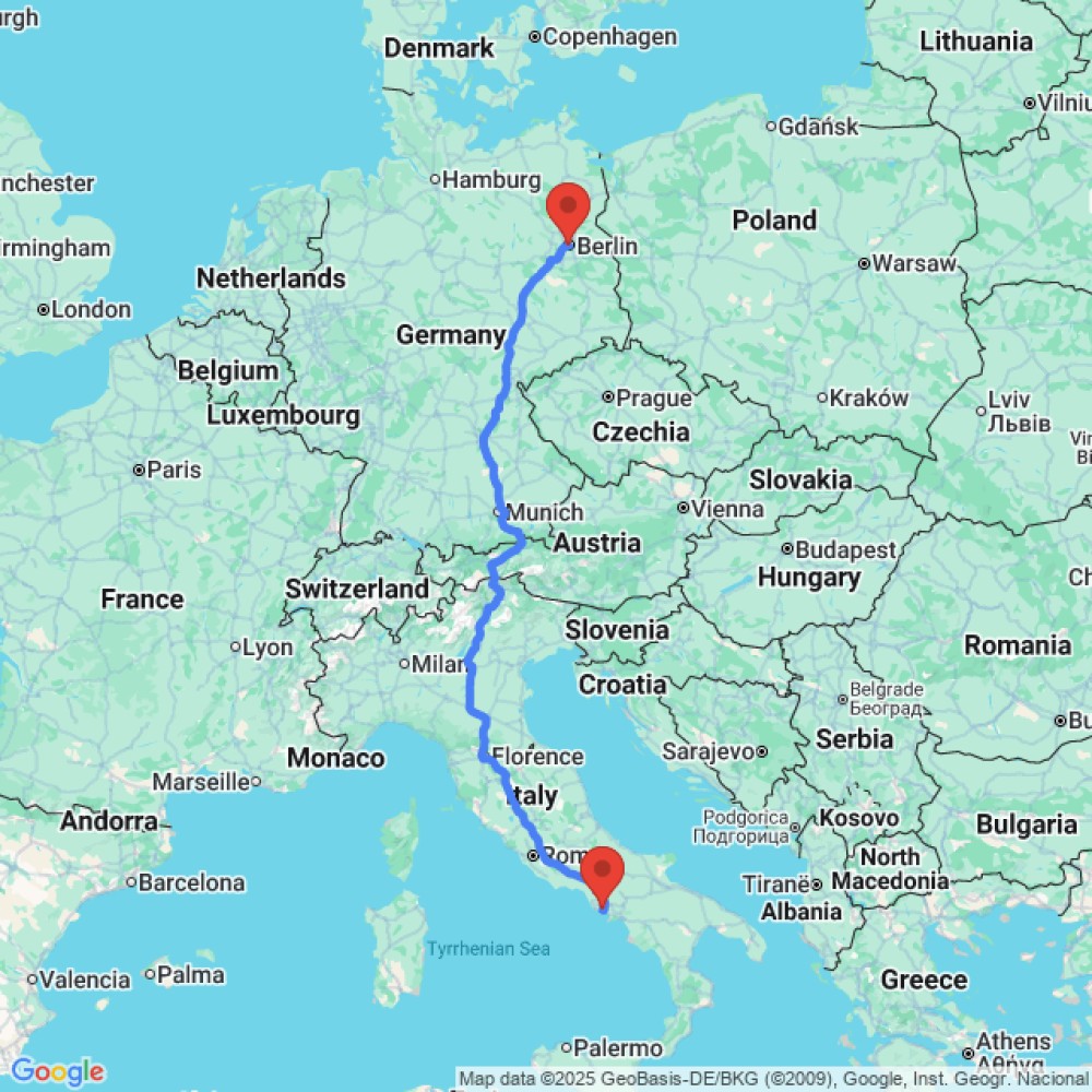 Trip between Naples and Berlin