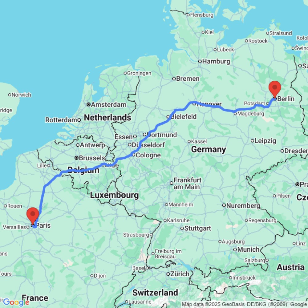 Trip between Paris and Berlin