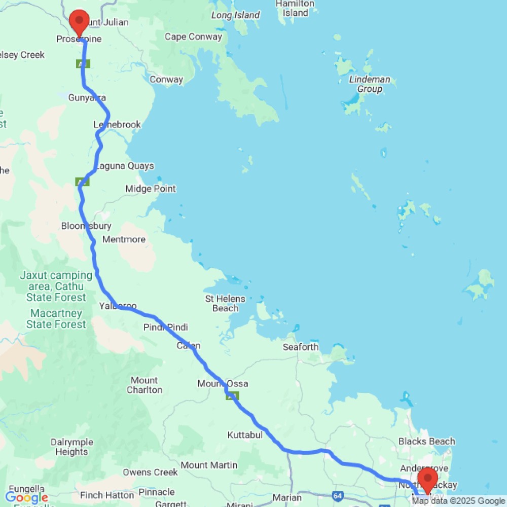 Trip between Proserpine and Mackay