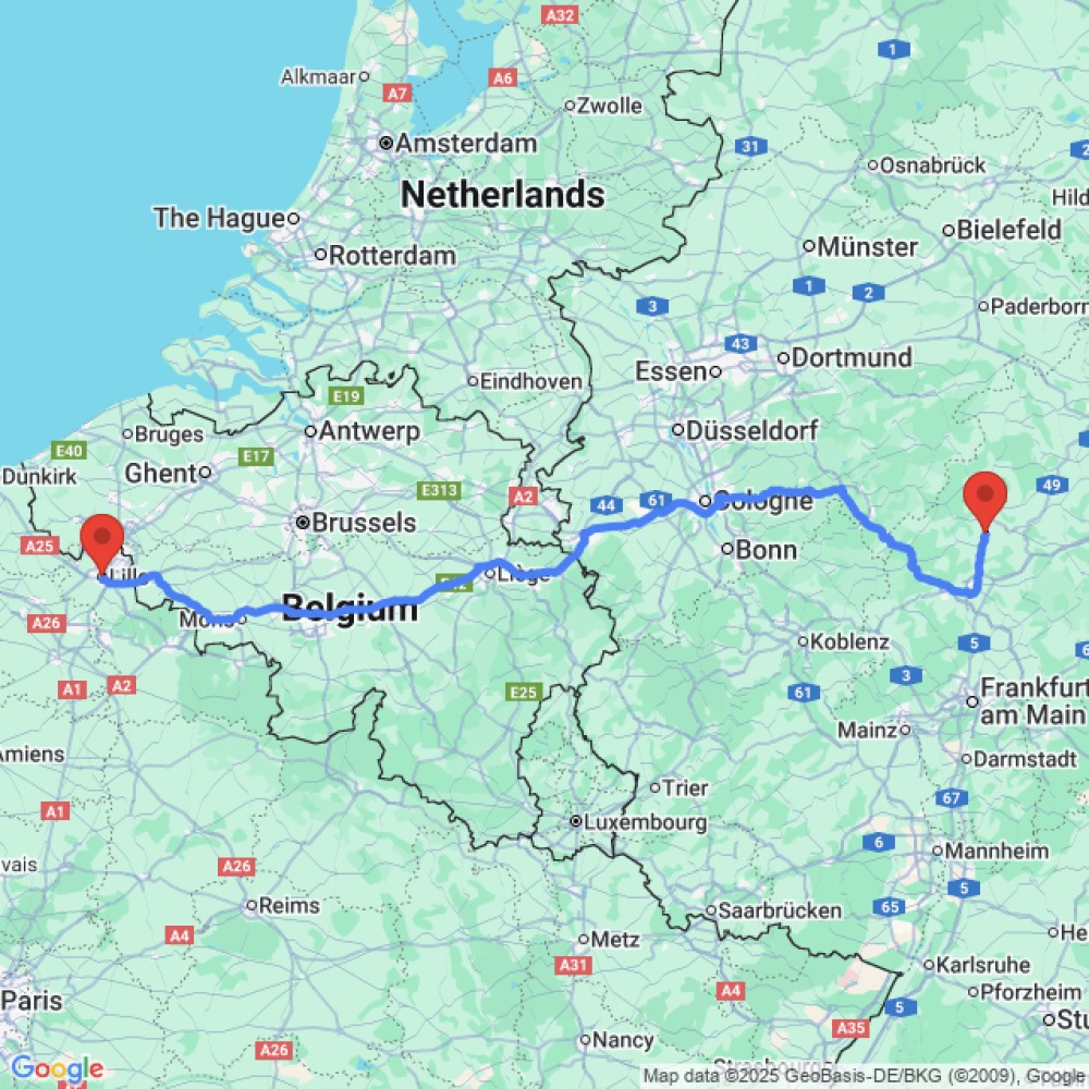 Trip between Marburg and Lille