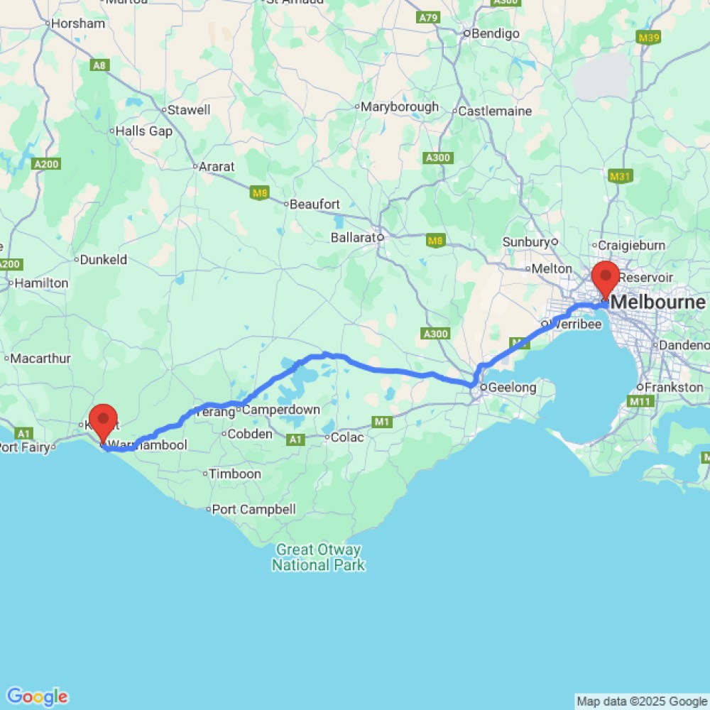 Trip between Melbourne and Warrnambool