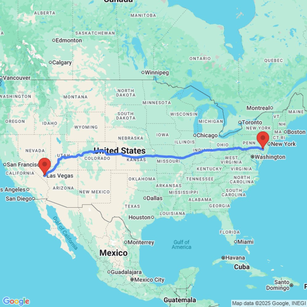 Trip between Las Vegas and Philadelphia