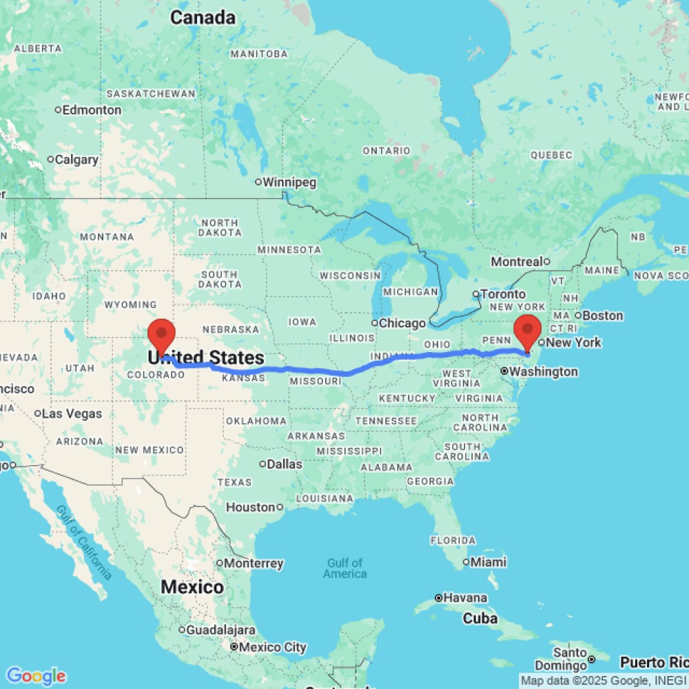 Trip between Denver and Philadelphia