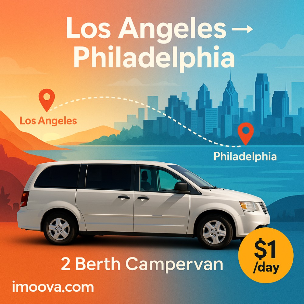 2 Berth Campervan available for relocation from Los Angeles to Philadelphia