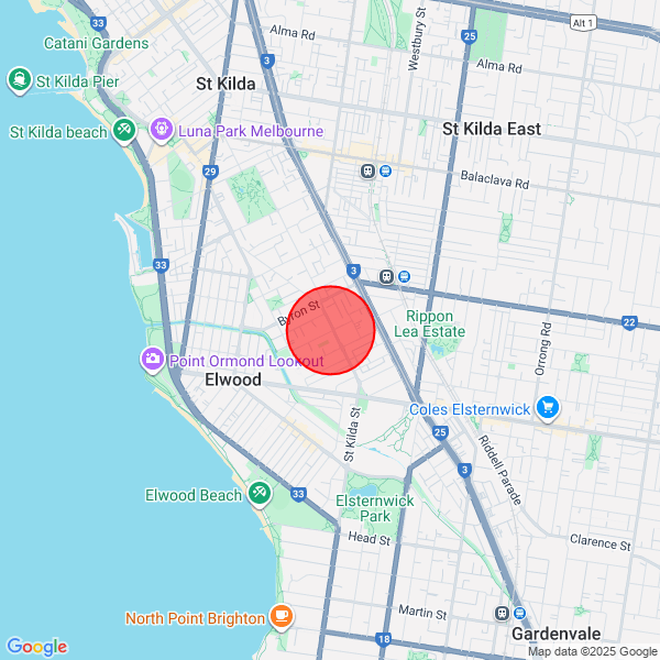 map of delivery location