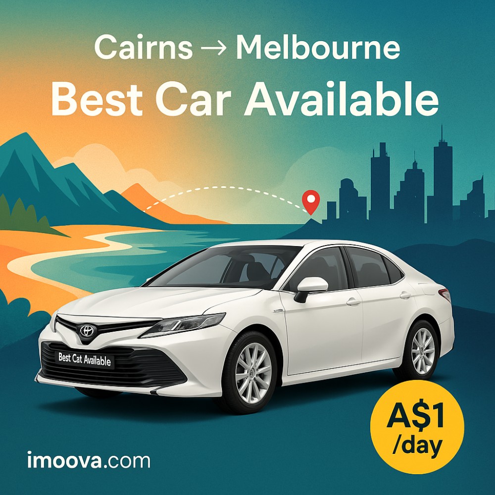 Best Car Available available for relocation from Cairns to Melbourne