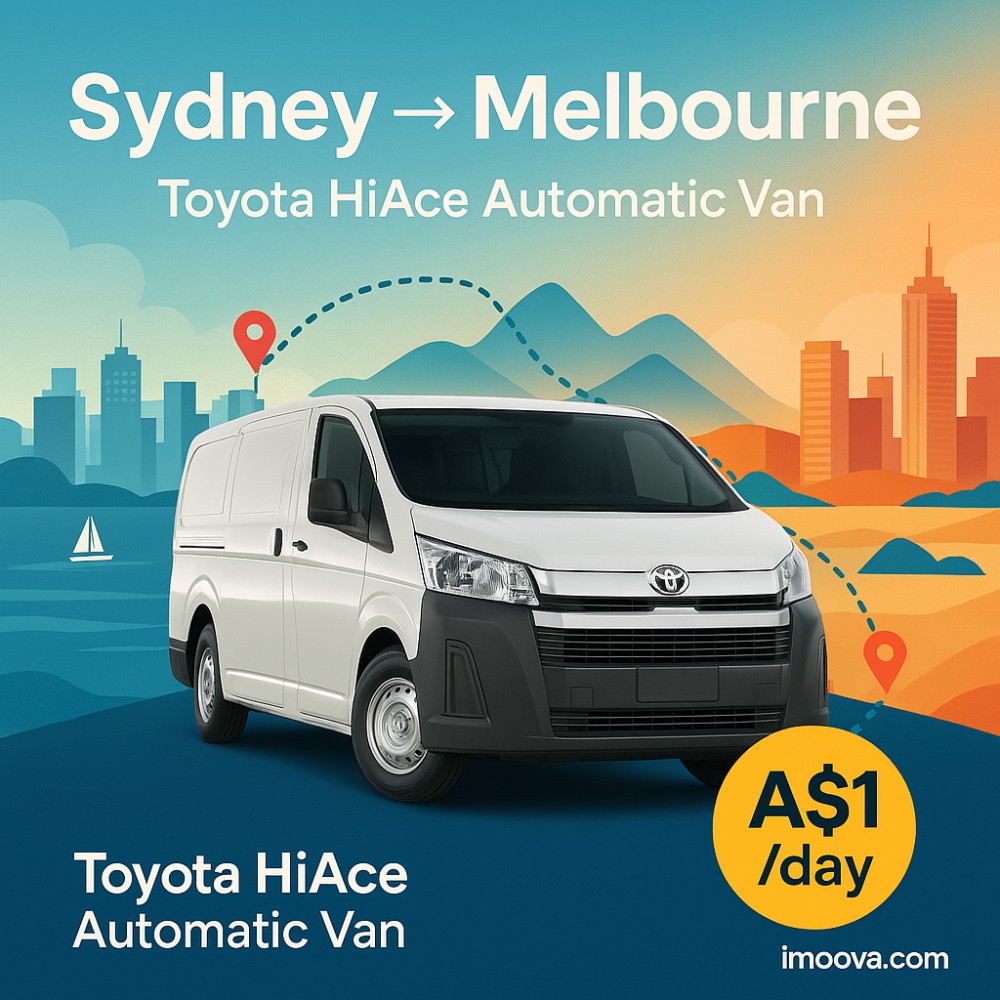 Toyota HiAce Automatic Van available for relocation from Sydney to Melbourne