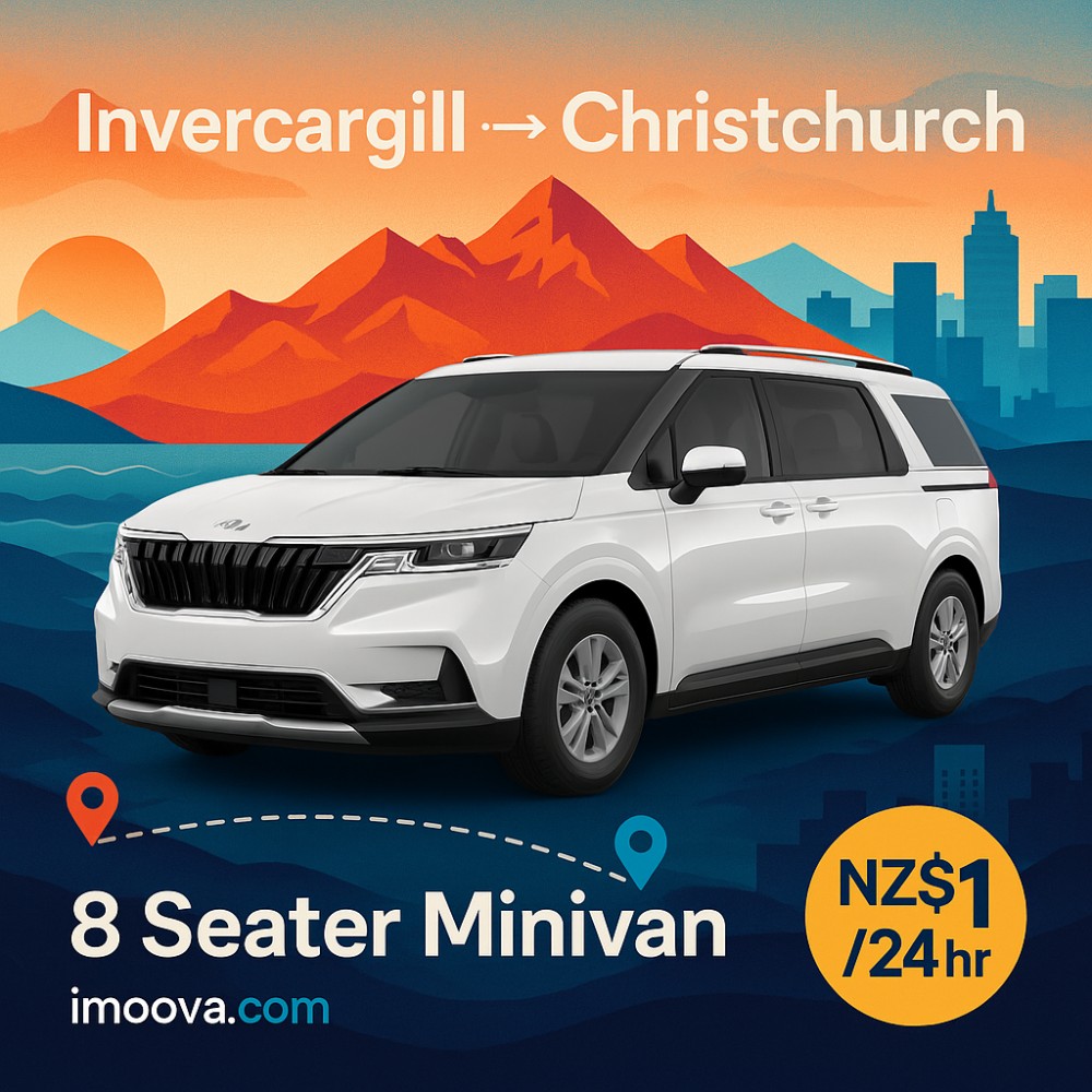 8 Seater Minivan available for relocation from Invercargill to Christchurch