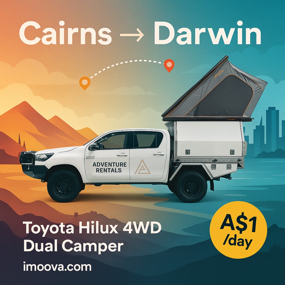 Toyota Hilux 4WD Dual Camper available for relocation from Cairns to Darwin
