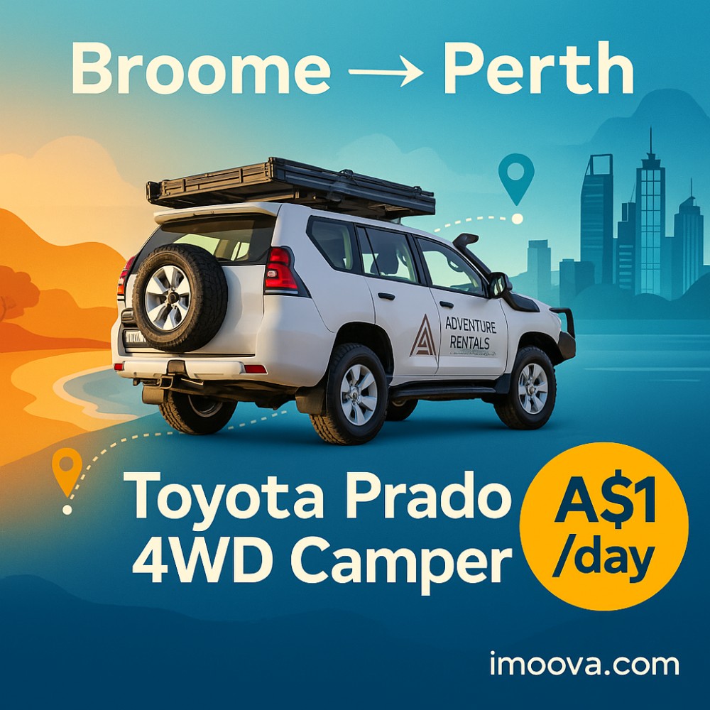 Toyota Prado 4WD Camper available for relocation from Broome to Perth