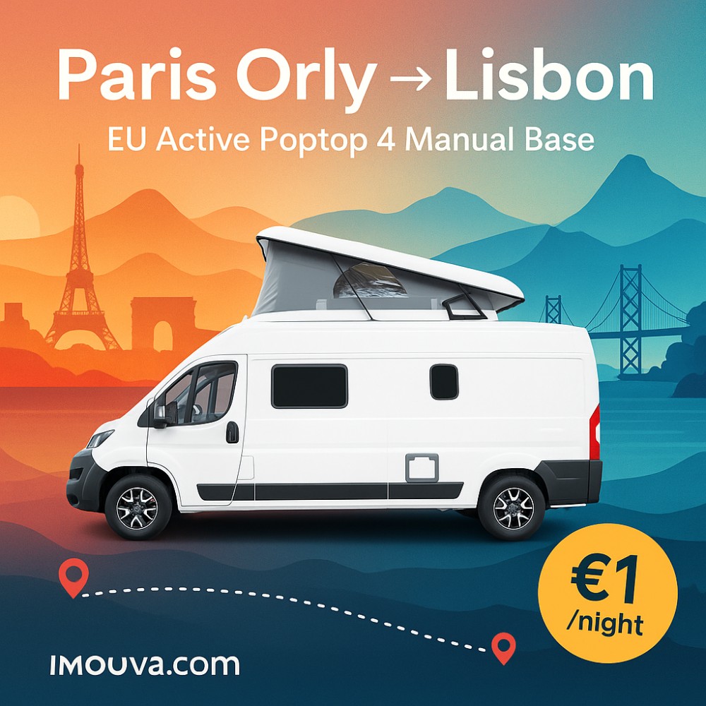 EU Active Poptop 4 Manual Base available for relocation from Paris Orly to Lisbon