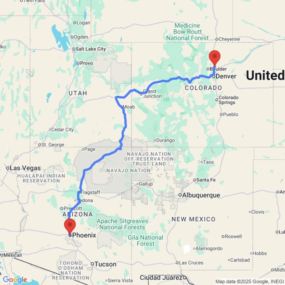 Trip between Frederick and Phoenix