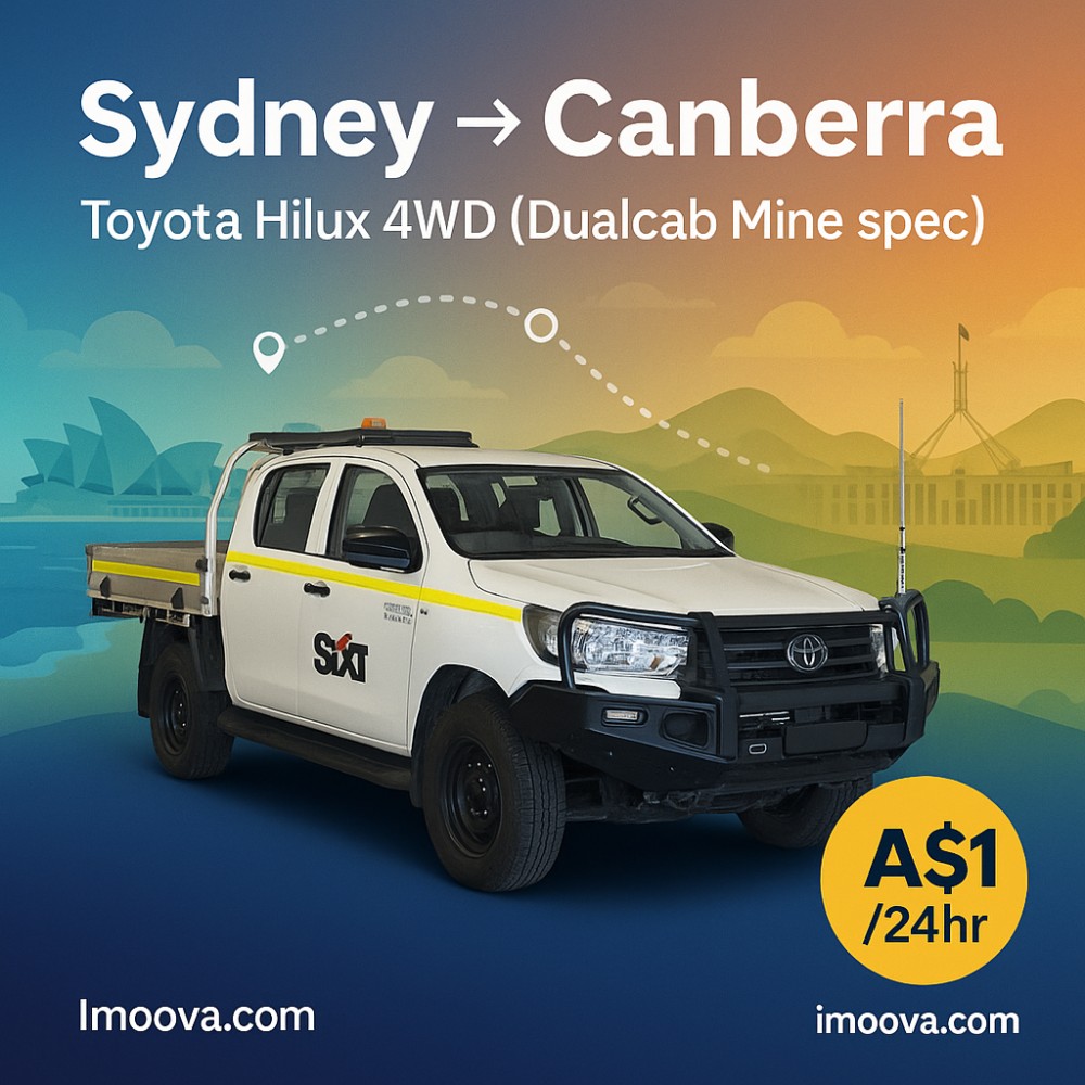 Toyota Hilux 4WD (Dualcab Mine spec) available for relocation from Sydney to Canberra