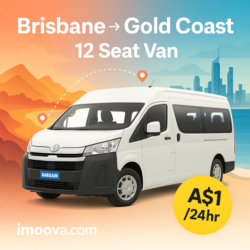 12 Seat Van available for relocation from Brisbane to Gold Coast