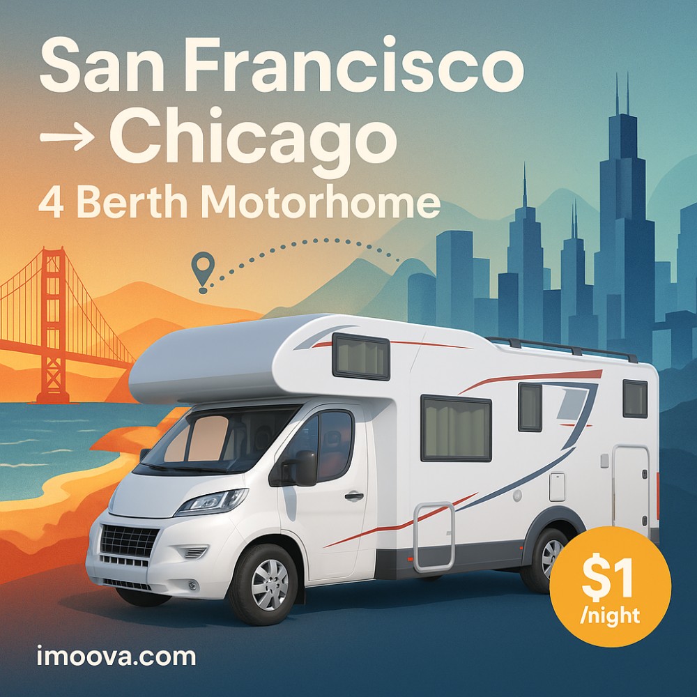 4 Berth Motorhome available for relocation from San Francisco to Chicago