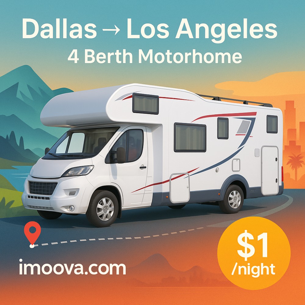 4 Berth Motorhome available for relocation from Dallas to Los Angeles
