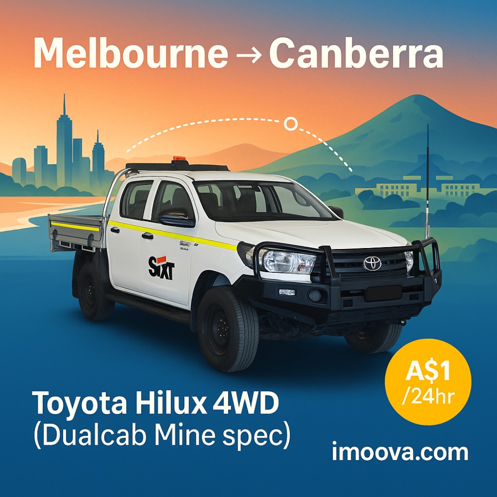 Toyota Hilux 4WD (Dualcab Mine spec) available for relocation from Melbourne to Canberra