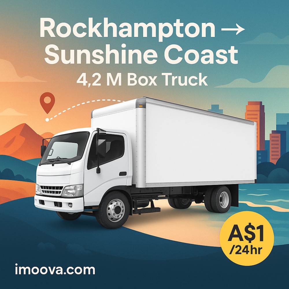 4.2 M Box Truck available for relocation from Rockhampton to Sunshine Coast