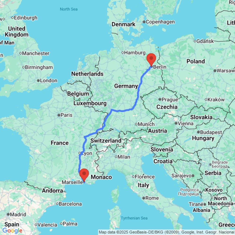 Trip between Berlin and Marseille