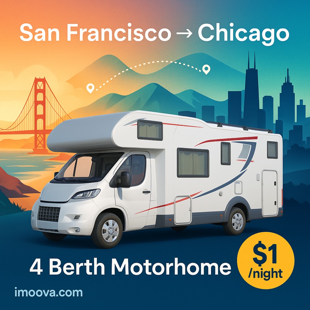 4 Berth Motorhome available for relocation from San Francisco to Chicago