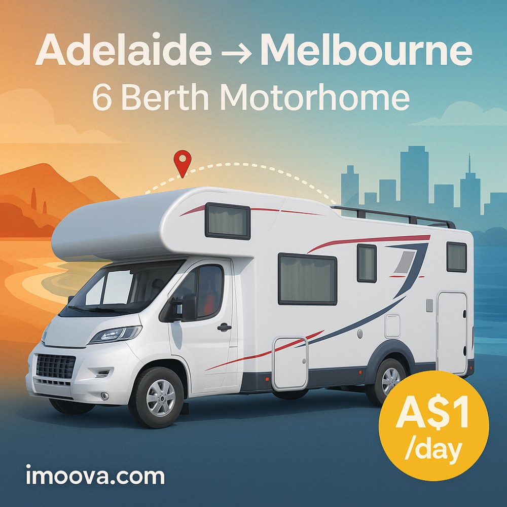 6 Berth Motorhome available for relocation from Adelaide to Melbourne