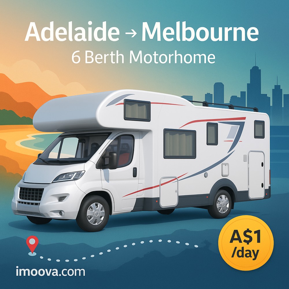 6 Berth Motorhome available for relocation from Adelaide to Melbourne
