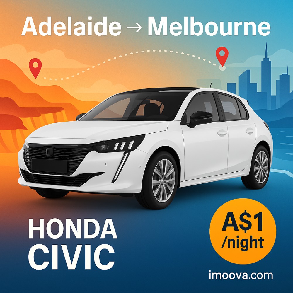 HONDA CIVIC available for relocation from Adelaide to Melbourne