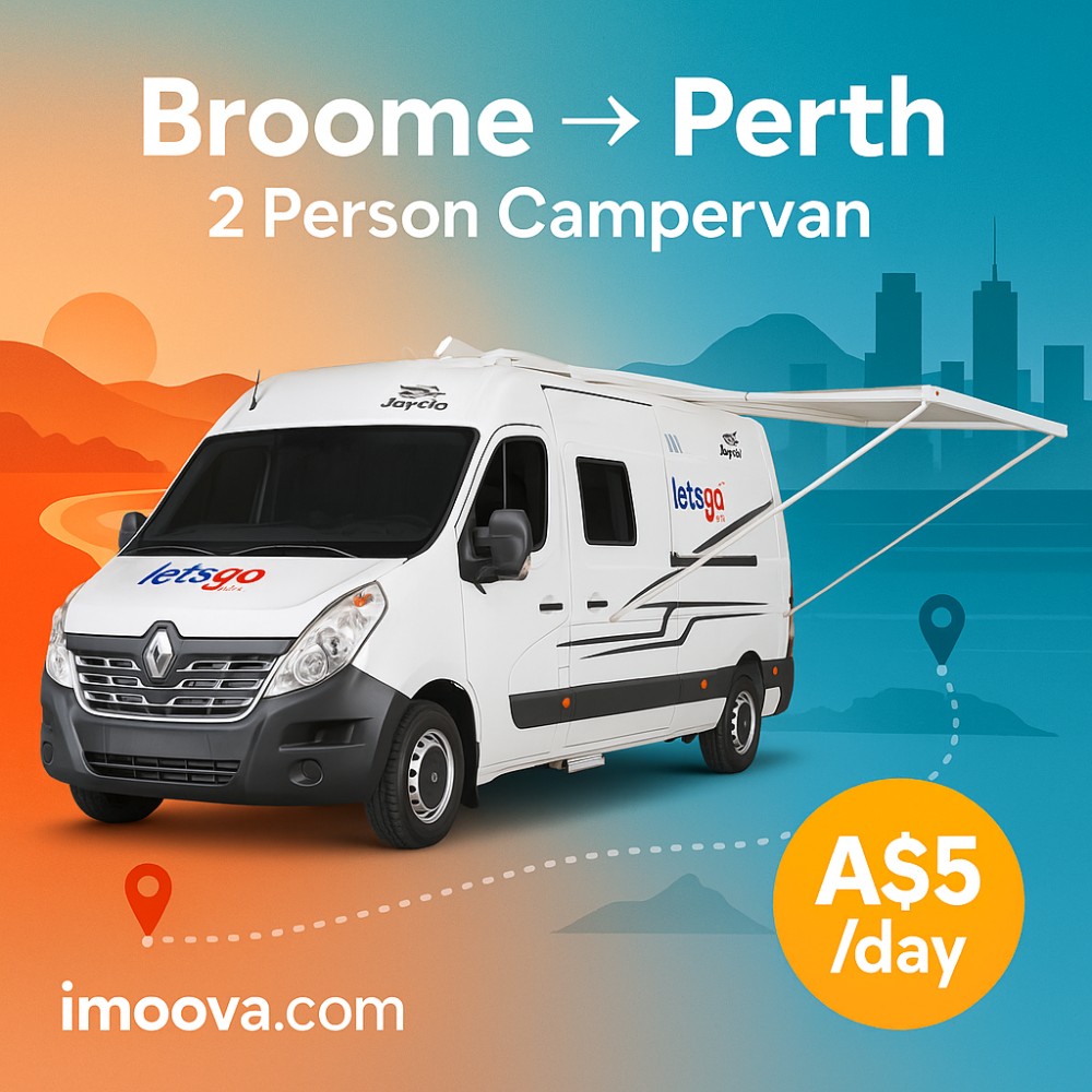 2 Person Campervan available for relocation from Broome to Perth