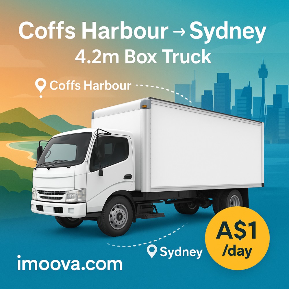 4.2m Box Truck available for relocation from Coffs Harbour to Sydney