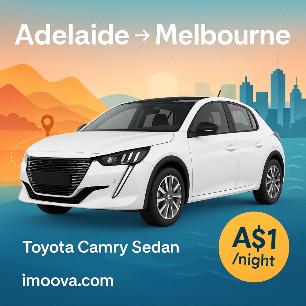 Toyota Camry Sedan available for relocation from Adelaide to Melbourne